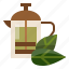 french, press, tea, hot, drink, teapot, beverage, leafs, leaves 