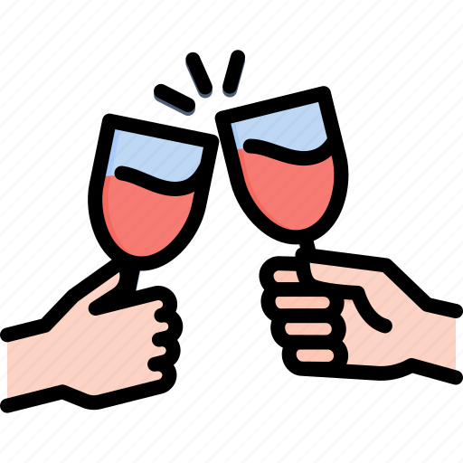 Alcohol, beverage, celebration, cheers, drink, friendship, wine icon - Download on Iconfinder