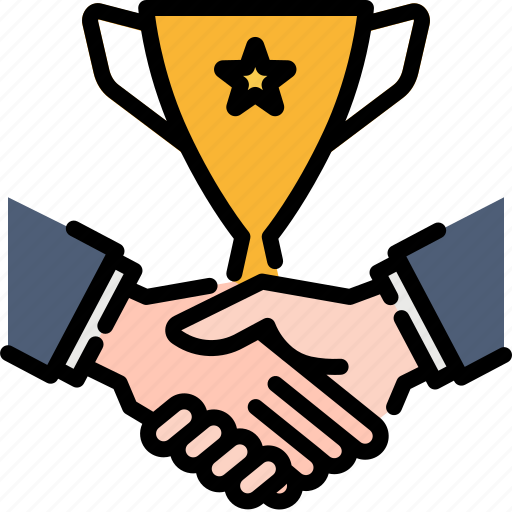 Cooperation, handshake, partnership, successful, team, teamwork, trophy icon - Download on Iconfinder