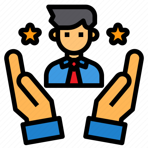 Businessman, hand, leader, promote, star icon - Download on Iconfinder