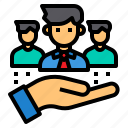hand, leader, organization, promote, teamwork