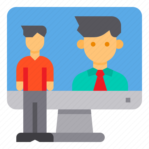 Computer, interview, meeting, online, technology icon - Download on Iconfinder