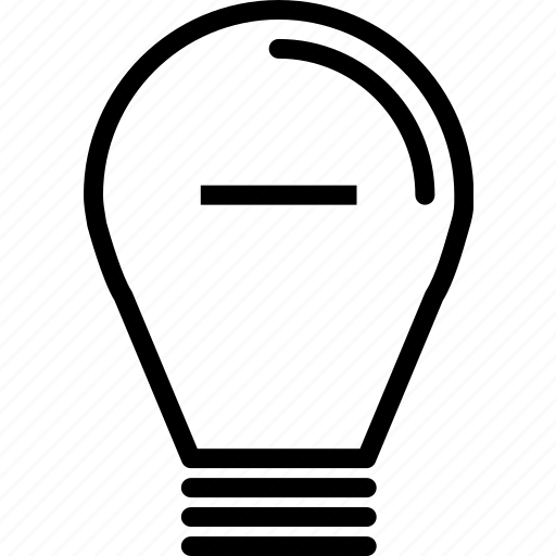 Brigthness, lightbulb, minus icon - Download on Iconfinder