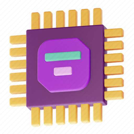 Processor, chip, circuit, cpu, microchip, computer, desktop 3D illustration - Download on Iconfinder