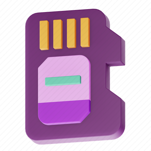 Sd, card, memory, storage, document, file, camera 3D illustration - Download on Iconfinder