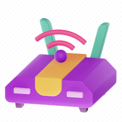 Router, wifi, modem, broadband, signal, network, wireless 3D illustration - Download on Iconfinder