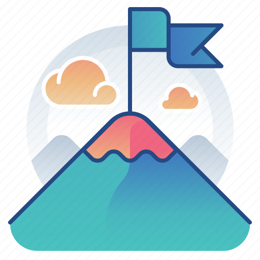Achievement, flag, mountain, target icon - Download on Iconfinder
