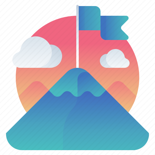 Achievement, business, flag, mountain icon - Download on Iconfinder