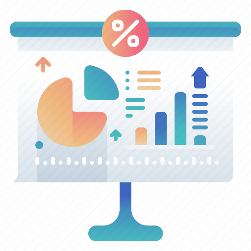 Percentage, precentage, statistic, white board icon - Download on Iconfinder