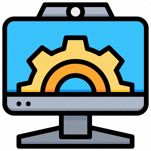 Computer, desktop, gear, monitor, technology icon - Download on Iconfinder