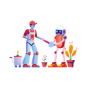 robot gardening, planting, agriculture, bot, assistance