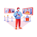 vr museum, exhibition, technology, art gallery, futuristic