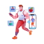 fitness app, jogging, smartphone, healthcare, technology 