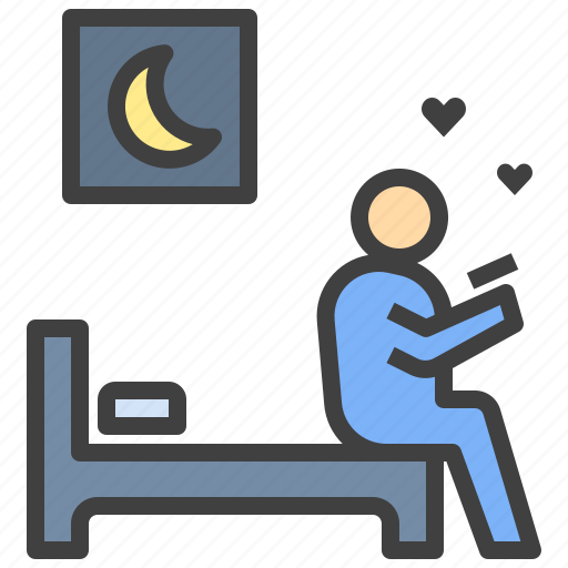 Smartphone, addicted, night, dating, chat, bed, insomnia icon - Download on Iconfinder