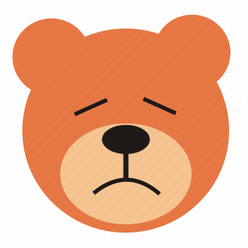 Bear, cartoon, expression, sad, emoticon icon - Download on Iconfinder
