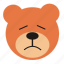bear, cartoon, expression, sad, emoticon 