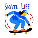 skate life, skateboard, skating, typography, lettering