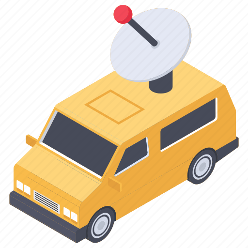 Journalist van, news van, satellite van, smart van, wireless van icon - Download on Iconfinder
