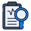 diagnose, healthcare, and, medical, heartbeat, pulse, healt, clipboard, magnifying, glass, record 