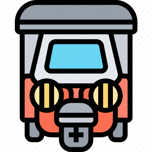 Tuktuk, rickshaw, transportation, vehicle, passenger icon - Download on Iconfinder