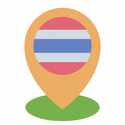 Pin, map, thailand, thai, location, placeholder, nation icon - Download on Iconfinder