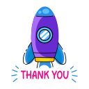 rocket, spacecraft, thanks, gratitude, typography