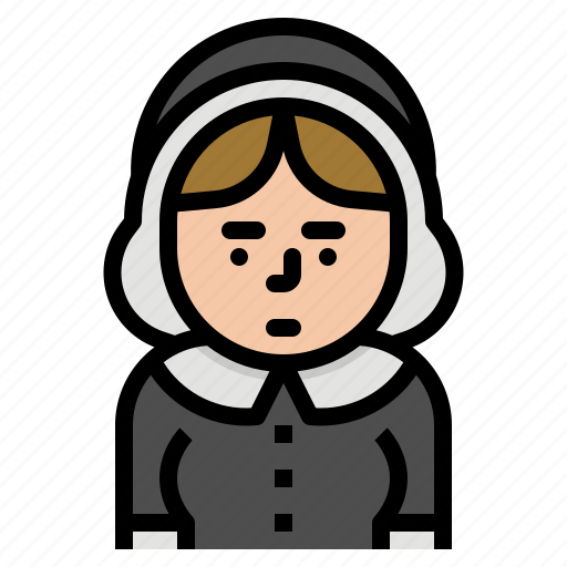 Pilgrim, female, girl, avatar, thanksgiving icon - Download on Iconfinder
