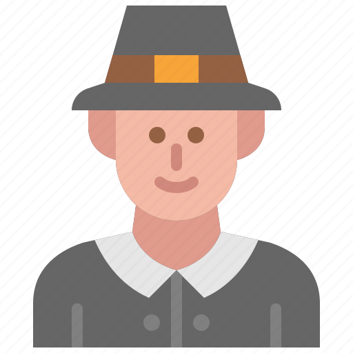 Pilgrim, man, avatar, male, colonial, person, boy icon - Download on Iconfinder