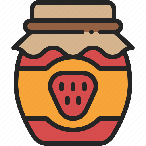 Jam, strawberry, fruit, jar, food, sweet, container icon - Download on Iconfinder