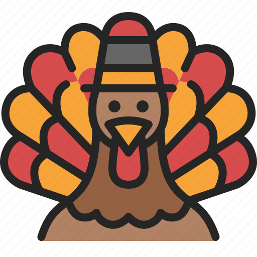 Turkey, pilgrim, thanksgiving, bird, animal, wildlife, poultry icon - Download on Iconfinder