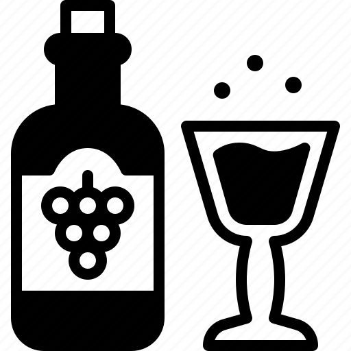Wine, glass, bottle, drink, alcohol, beverage, vintage icon - Download on Iconfinder