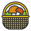 basket, crop, mushroom, thanksgiving 