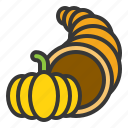 cornucopia, horn of plenty, pumpkin, thanksgiving 