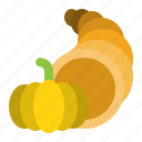 cornucopia, fall, horn of plenty, pumpkin, thanksgiving