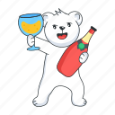 bear drinking, thanksgiving drink, drinking wine, party drink, drunk teddy 