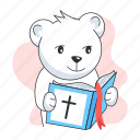 reading bible, bear reading, reading book, bible study, holy book 