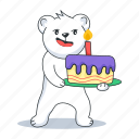 holding cake, bear cake, thanksgiving cake, candle cake, party cake 