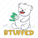 stomach full, im stuffed, full belly, cute bear, stuffed stomach 