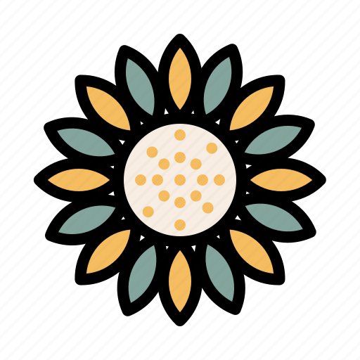 Sunflower, bloom, blossom, flower, green icon - Download on Iconfinder