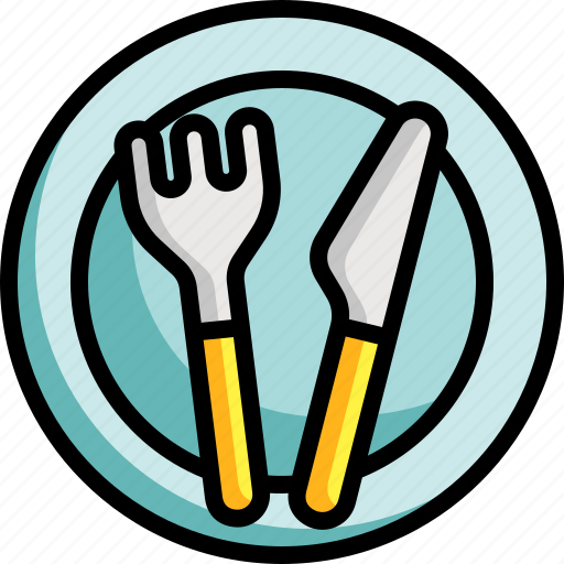 Restaurantplate, eat, dish, food, fork, knife, dinner icon - Download on Iconfinder