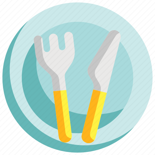 Restaurantplate, eat, dish, food, fork, knife, dinner icon - Download on Iconfinder