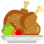 turkey, meal, roast, chicken, leg, meat, food, dish, cook 