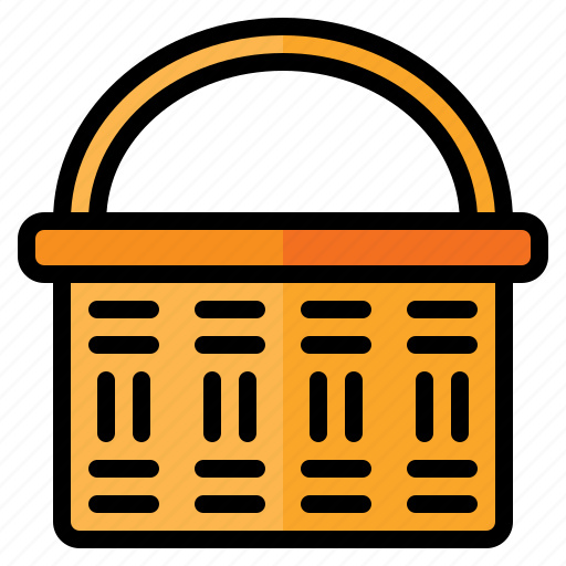 Basket, container, handle, food, carry, picnic icon - Download on Iconfinder