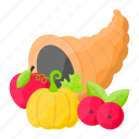autumn, cornucopia, food, fruit, thanksgiving, vegetable