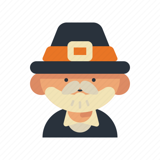 Man, wearing, pilgrim, hat, thanksgiving icon - Download on Iconfinder