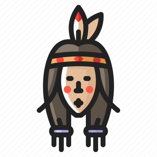 American, chief, girl, heritage, indian, thanksgiving, woman icon - Download on Iconfinder