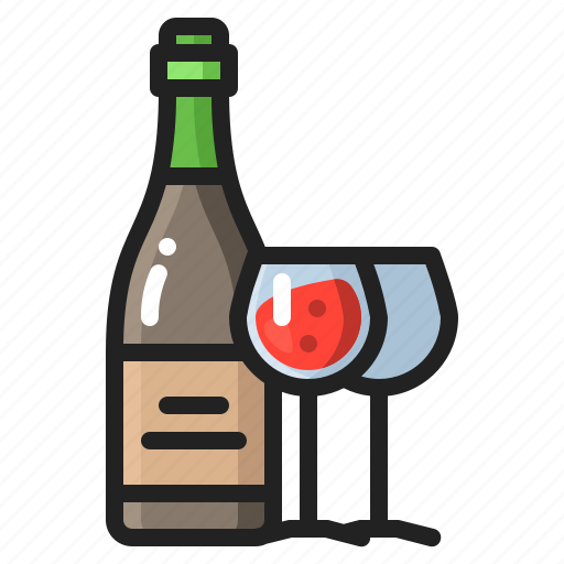 Alcohol, anniversary, bottle, celebration, drinking, glass, wine icon - Download on Iconfinder