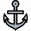 anchor, marine, nautical icon, sea 