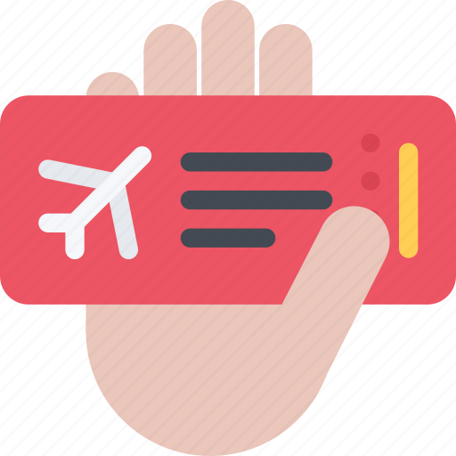 Airplane, ticket, hand, gesture, finger, plane, touch icon - Download on Iconfinder