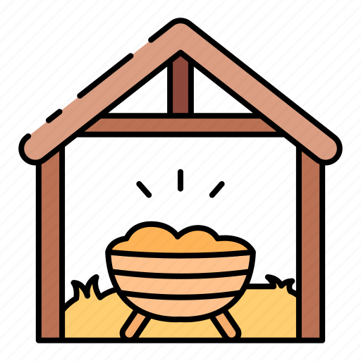 Manger, hay, crib, birth, jesus, christian, child icon - Download on Iconfinder